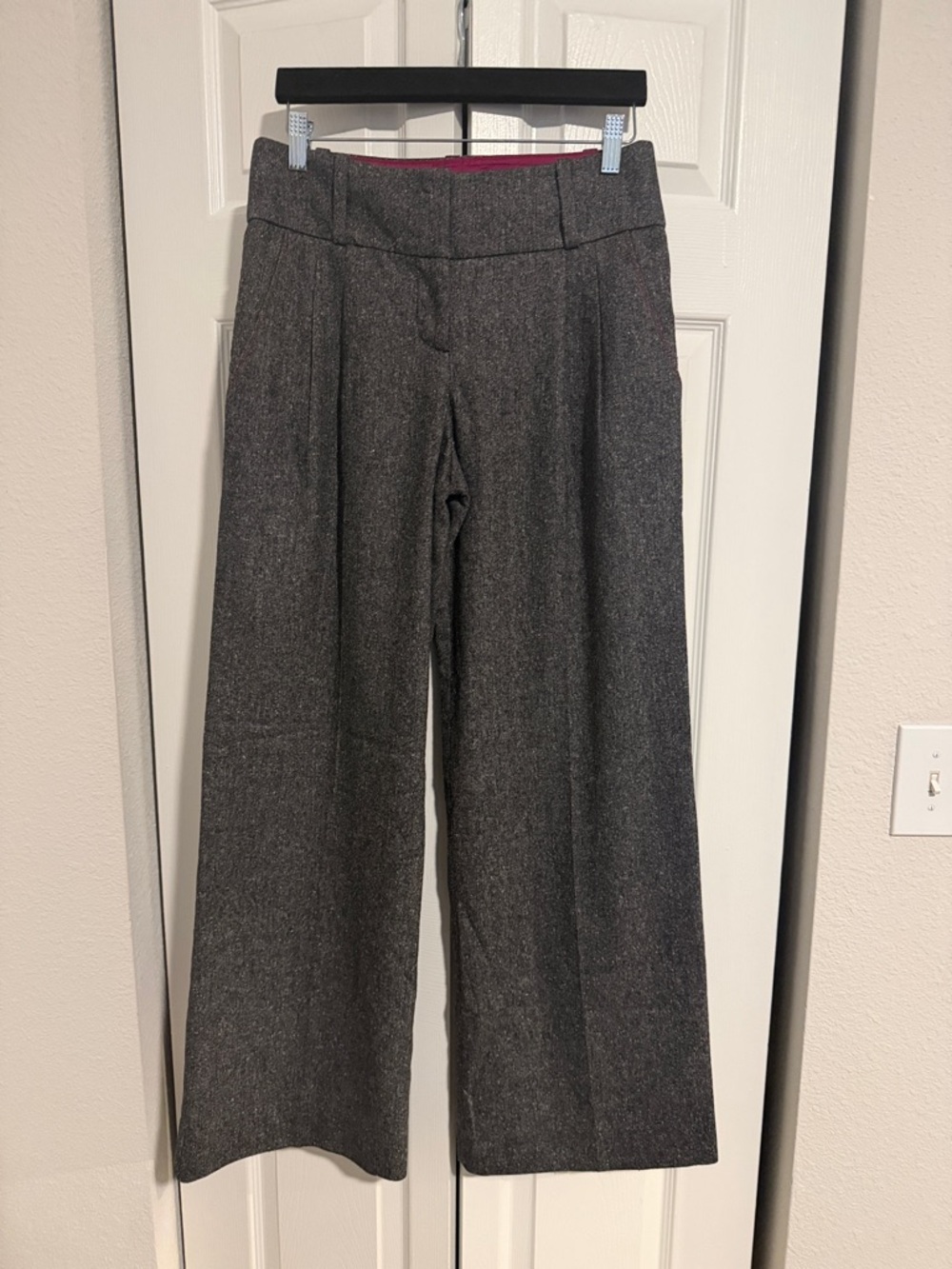 bebe Wide-Leg Dress Pants in Charcoal Gray